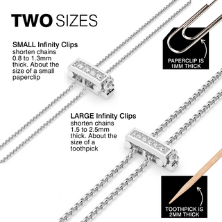 2-Piece Silver Small/Large Necklace Shortener Set