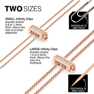 2-Piece Rose Gold Small/Large Necklace Shortener Set
