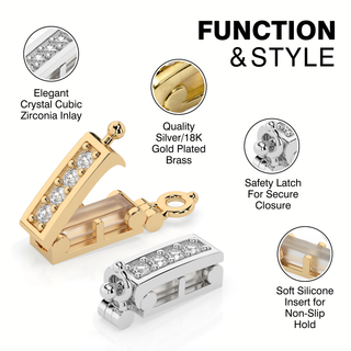 Set di 2 pezzi in argento/oro Collana Shortener