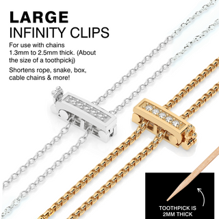 2-Piece Large Silver/Gold Necklace Shortener Set