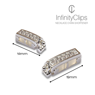 Set di 2 pezzi in argento piccolo/grande Collana Shortener