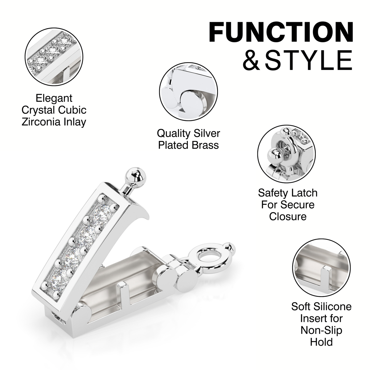 Infinity Clips Necklace Shortener for Thin Chains — Small Silver