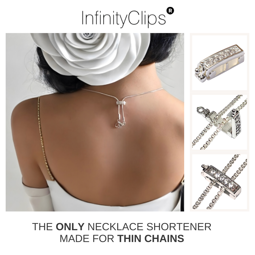 Infinity Clips Necklace Shortener, Large Silver W/ Security Clasp, Chain  Shortener, Clasp for Necklace, Necklace Shorten - Etsy