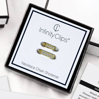 2-Piece Gold Small/Large Necklace Shortener Set - InfinityClips