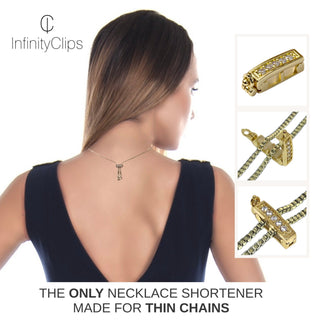 2-Piece Gold Small/Large Necklace Shortener Set - InfinityClips