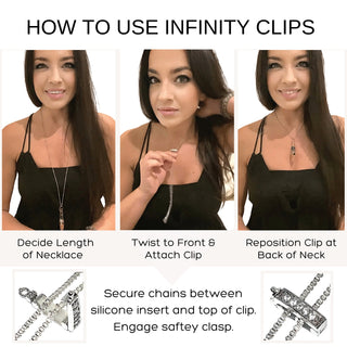 2-Piece Silver Small/Large Necklace Shortener Set - InfinityClips