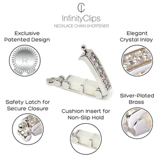 2-Piece Silver Small/Large Necklace Shortener Set - InfinityClips