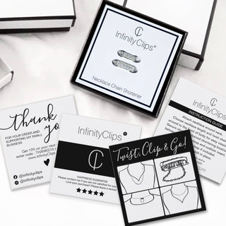 2-Piece Silver Small/Large Necklace Shortener Set - InfinityClips