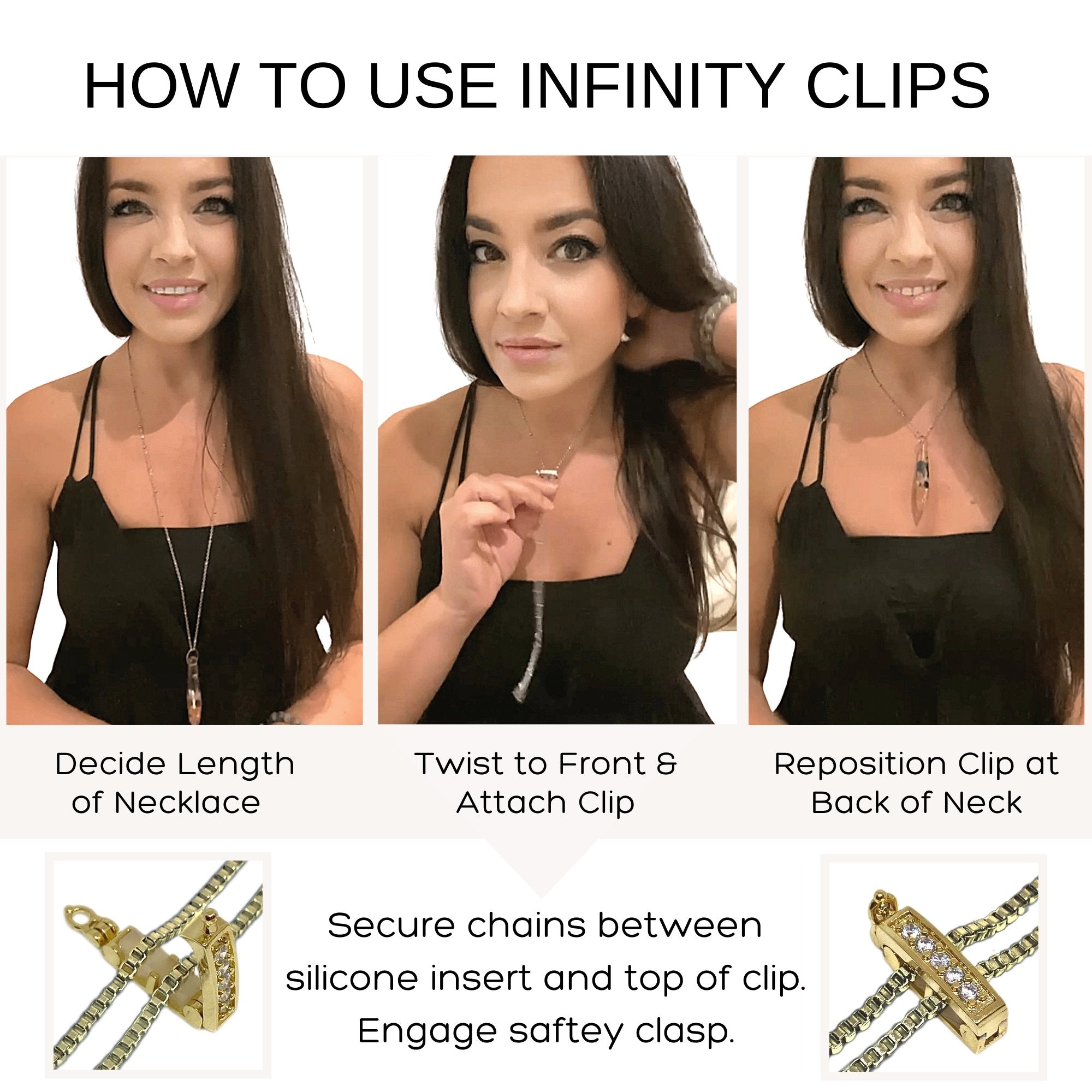 Large Classic Necklace Chain Shortener (Gold) | InfinityClips