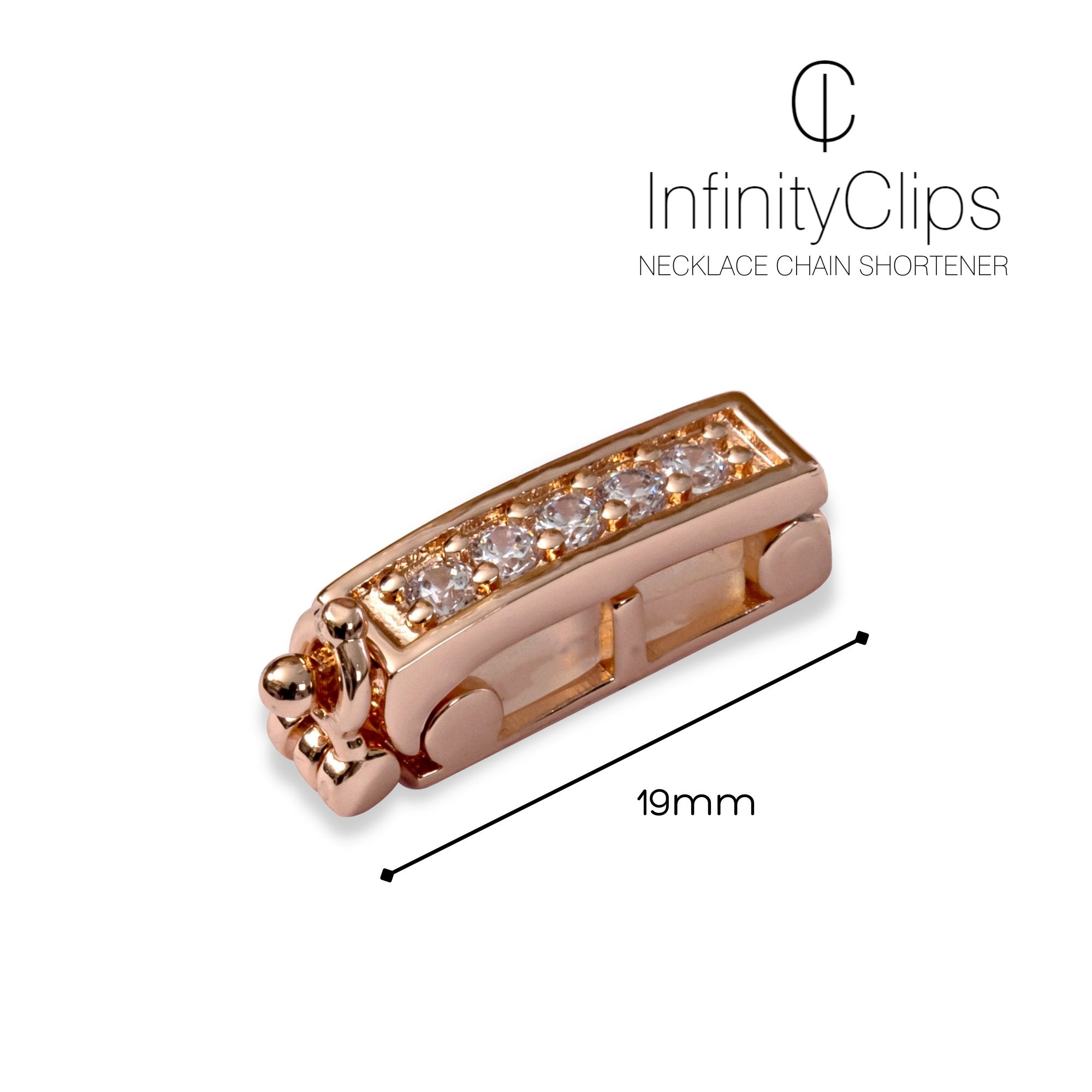 Large Classic Necklace Chain Shortener (Rose Gold) | Infinity Clips